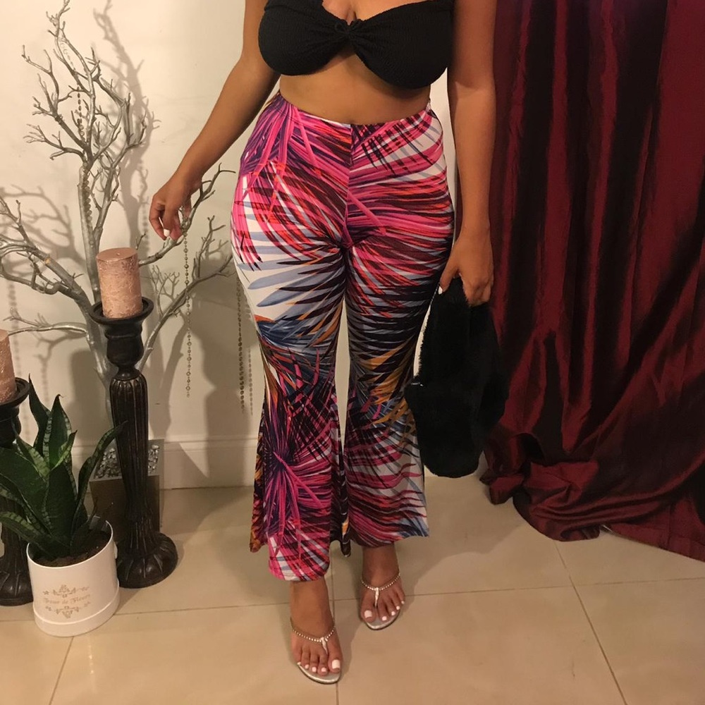 Floral colorful pants leggings bell bottoms
